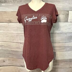 UNIVERSITY OF MONTANA GRIZZLIES V-Neck Tee size S